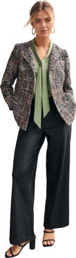 Jessica London Faux Leather Wide Leg Trouser