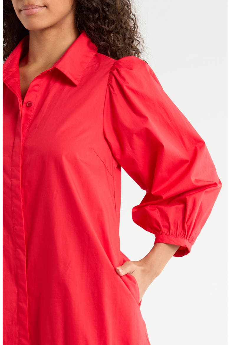 Maude Cotton Poplin Shirt Dress, Alternate, color, RED