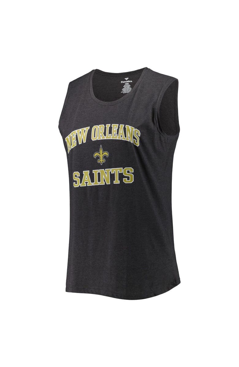 FANATICS Women's Fanatics Branded Heather Charcoal New Orleans Saints Plus Size Tank Top, Alternate, color, Heather Charcoal