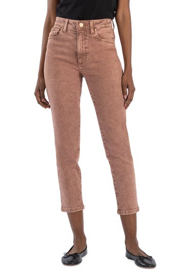 Kut From The Kloth Reese High Rise Ankle Straight Leg In Coffee In Coffee