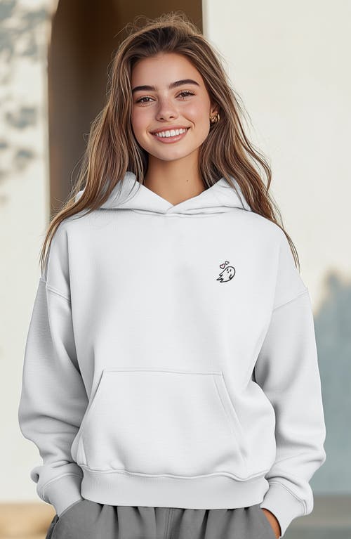 Dalix Womens Heartly Ghost Midweight Fleece Relaxed Hooded Sweatshirt