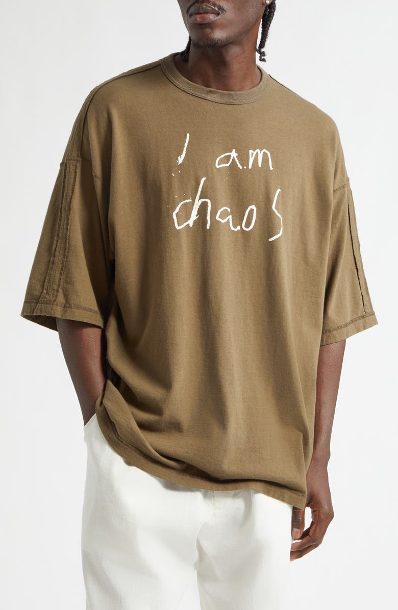 Undercover I Am Chaos Oversize Graphic T-Shirt, Main, color, Gray Brown