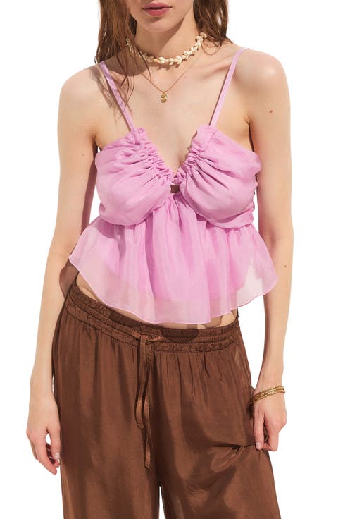 Bacio Smocked Ruffle Camisole
