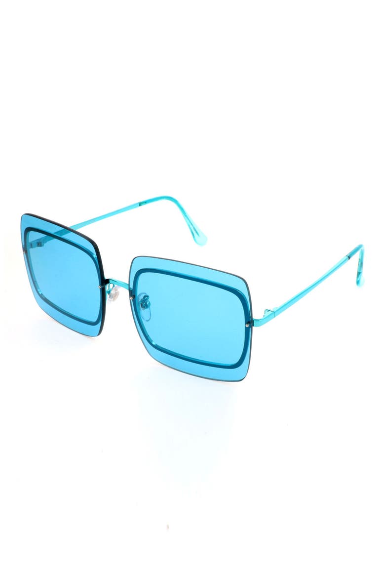 55mm Square Sunglasses, Alternate, color, BLUE