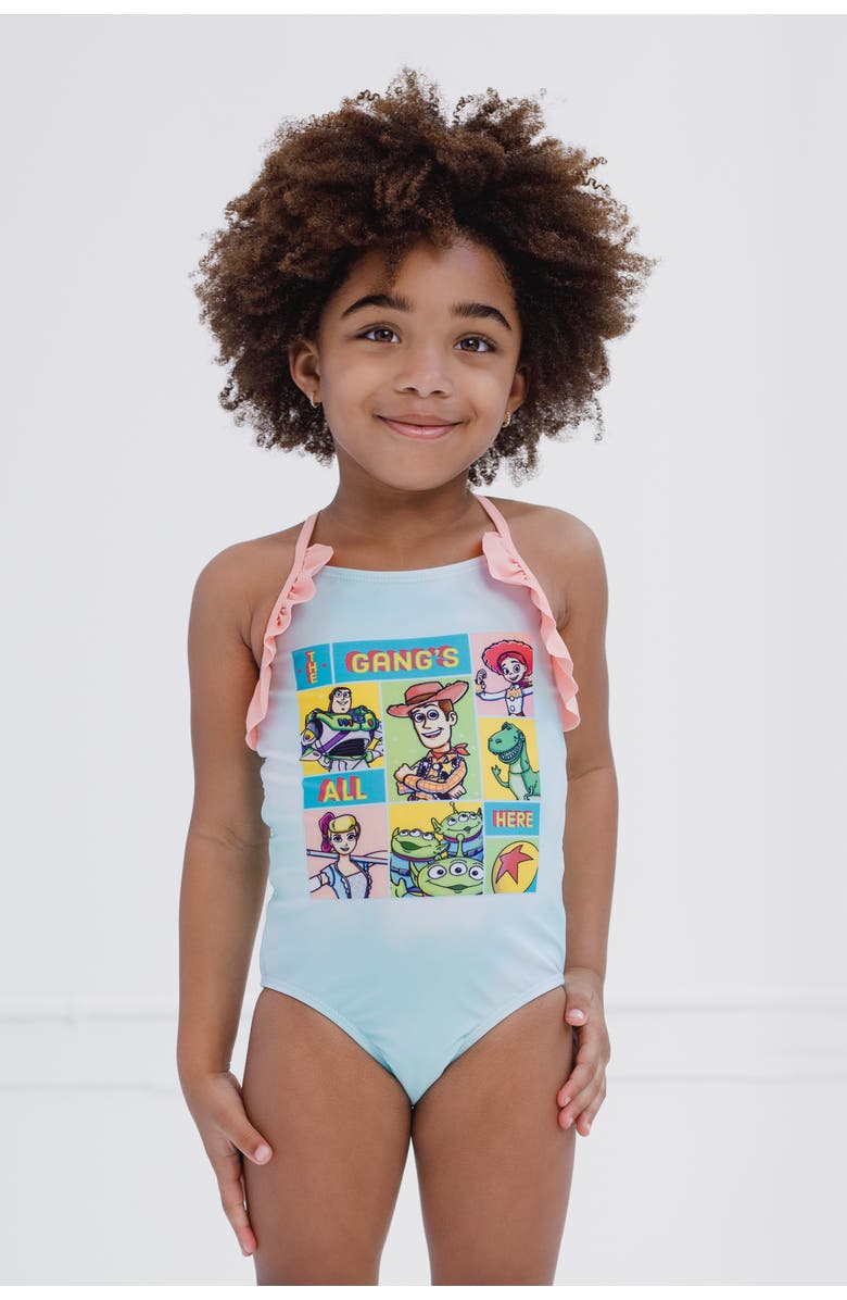 Disney Toy Story One Piece Swimwear UPF 50+, Alternate, color, Toy Story Blue Pink