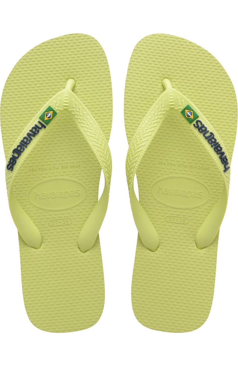 Havaianas Brazil Logo Flip Flop, Alternate, color, Matcha Green
