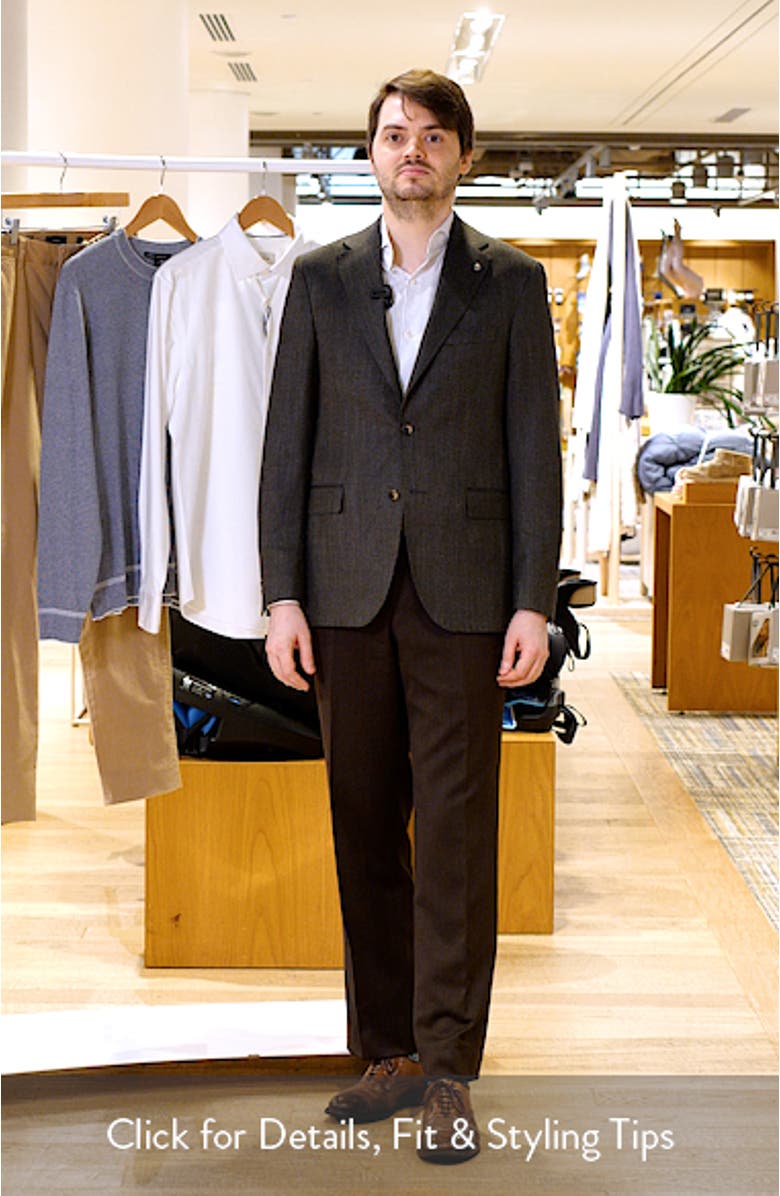 Midland Contemporary Fit Olive Green Wool Blend Herringbone Sport Coat, sales video thumbnail