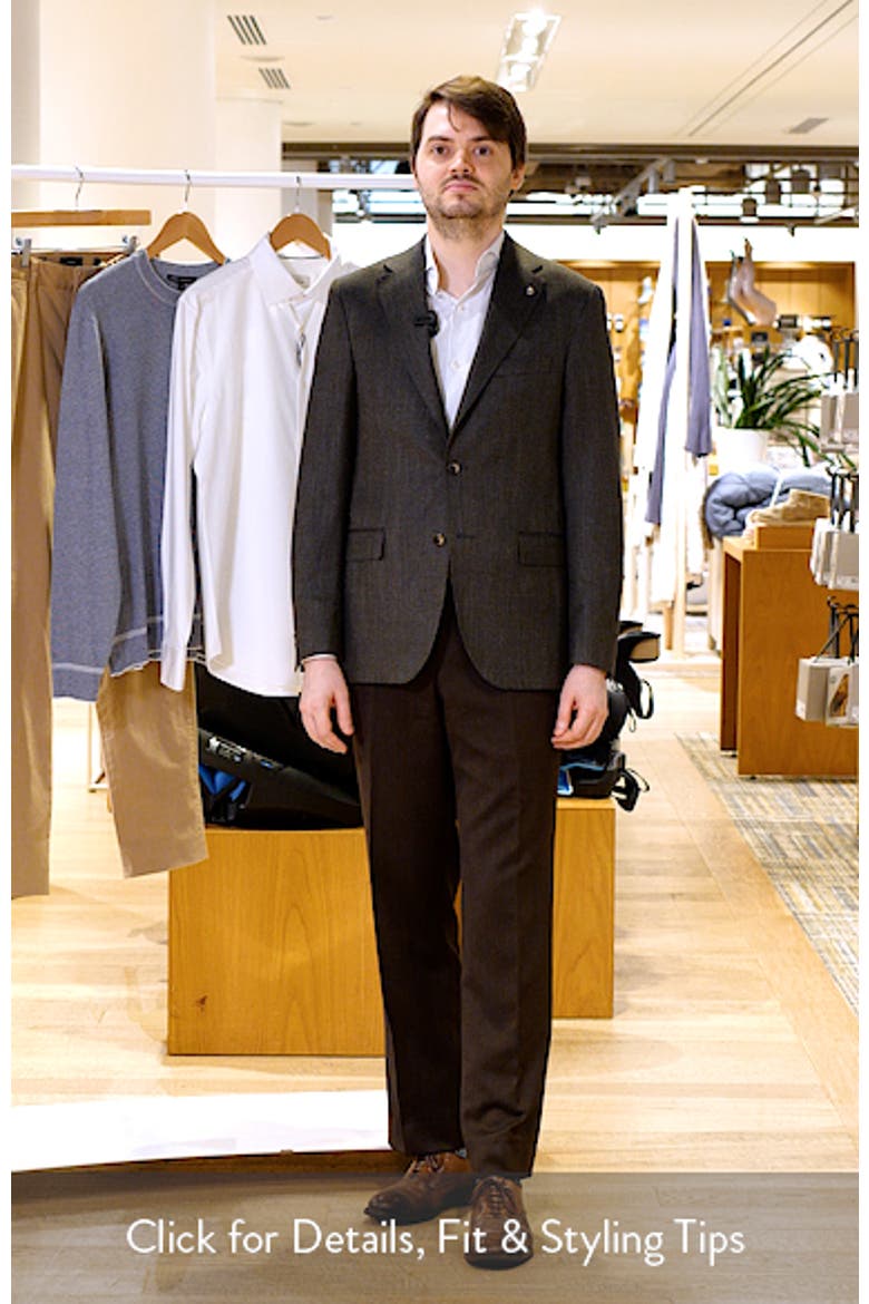 Midland Contemporary Fit Olive Green Wool Blend Herringbone Sport Coat video