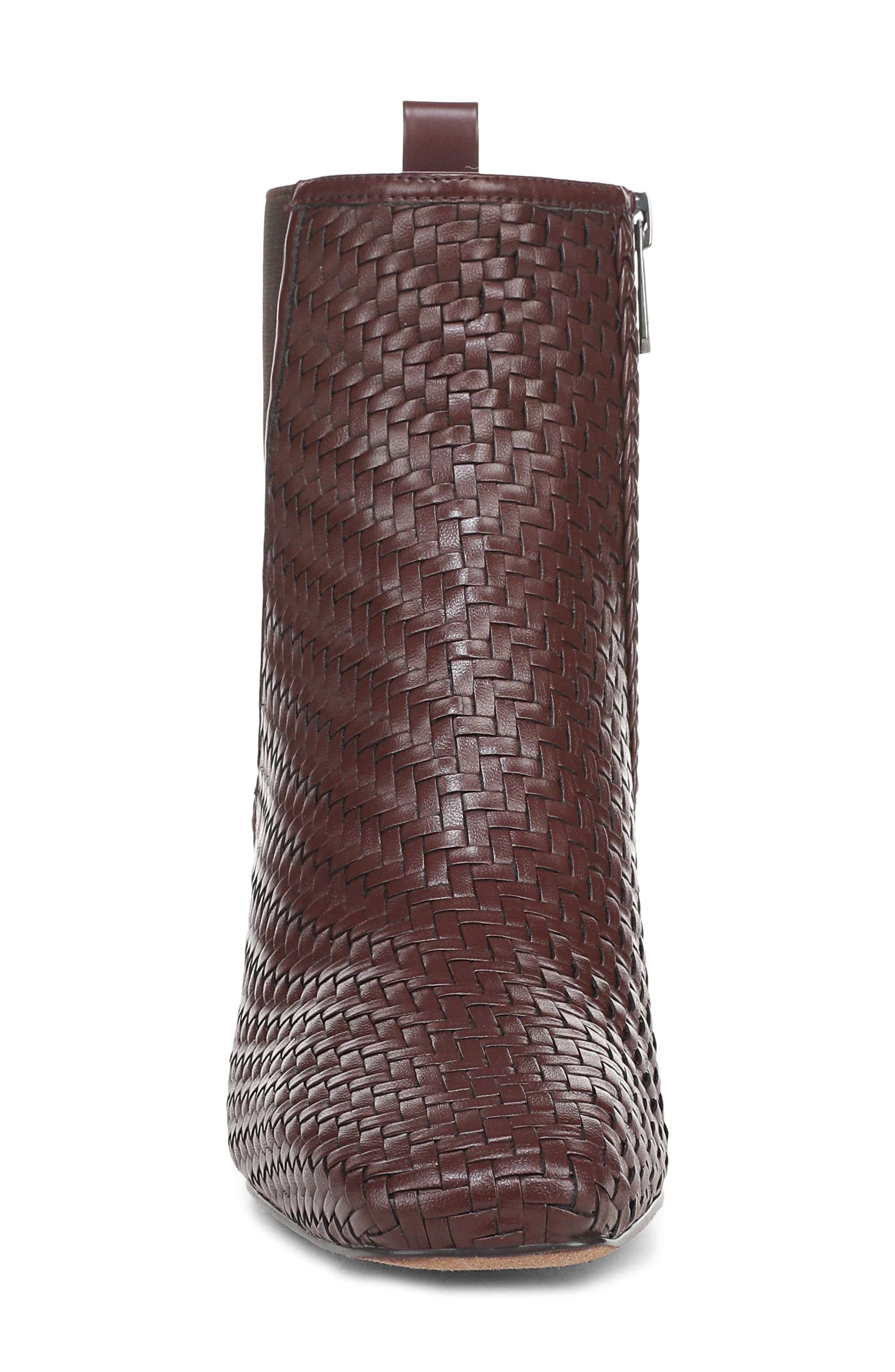 Peony Weave Leather Bootie, Alternate, color, FRENCH BURGUNDY