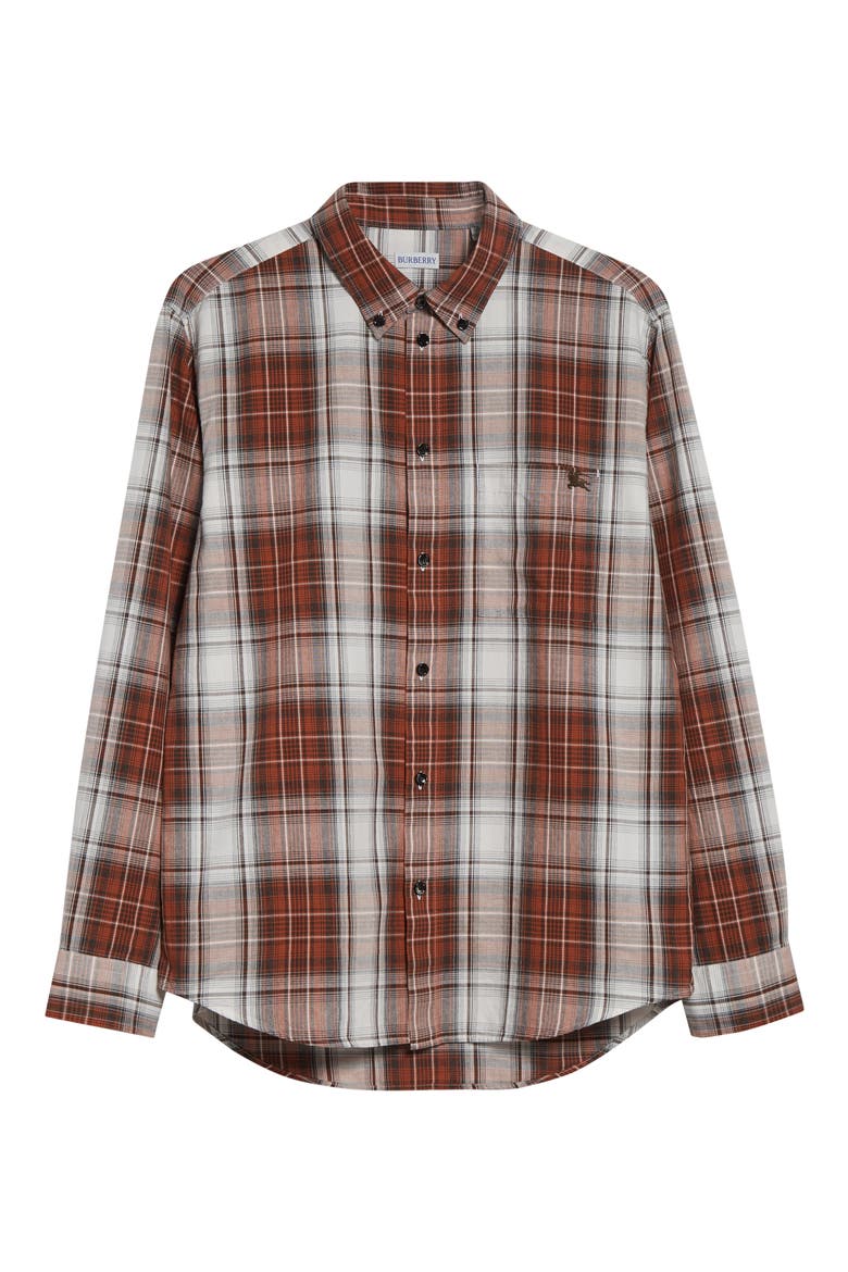 Roland Check Button-Down Shirt, Alternate, color, RUSSET BROWN MADRAS CHECK