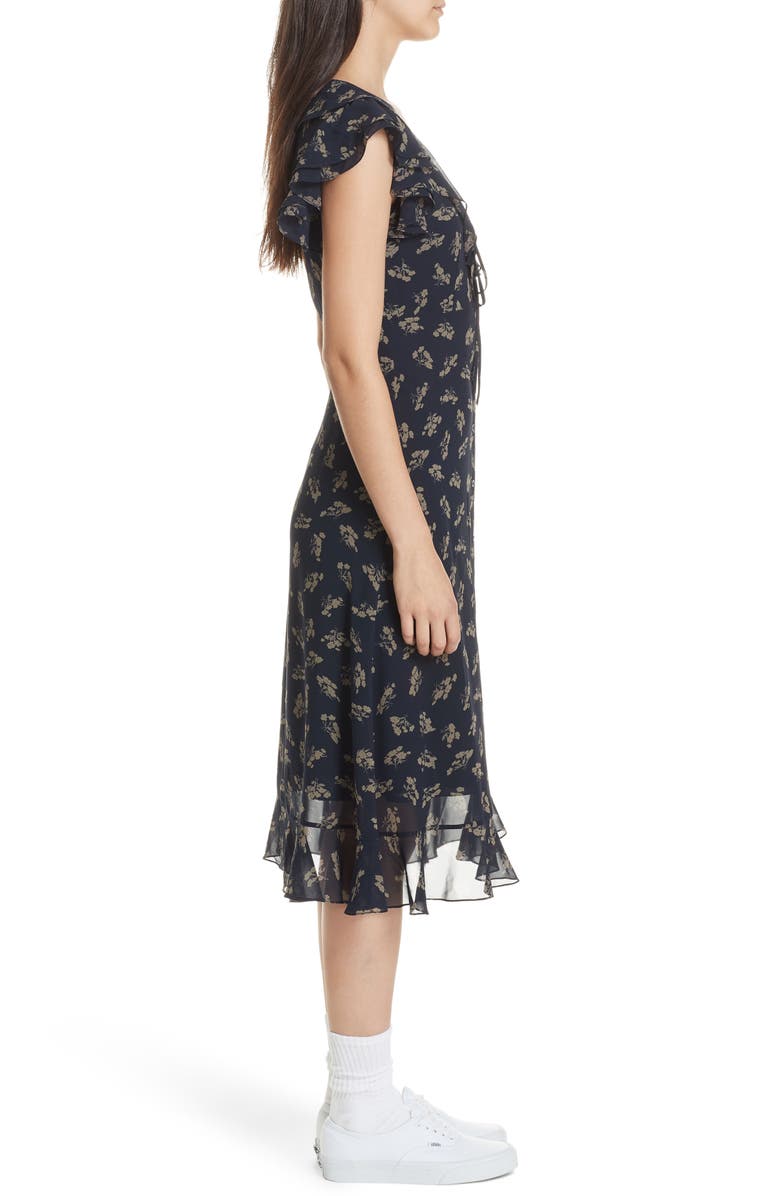 Polo Ralph Lauren Ruffled Floral Midi Dress, Alternate, color,