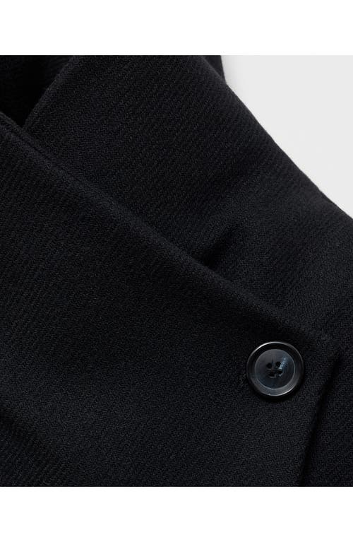Shop Mango Wool Blend Coat In Black