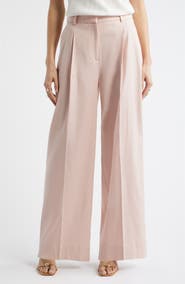 Nordstrom Pleated Linen Blend Wide Leg Pants
