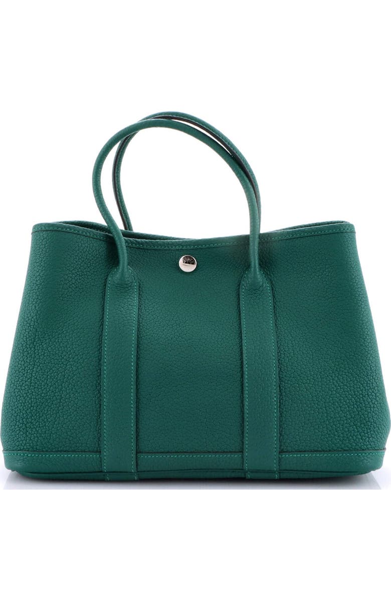 Pre-Owned Hermes Garden Party Tote Leather 30, Alternate, color, Malachite