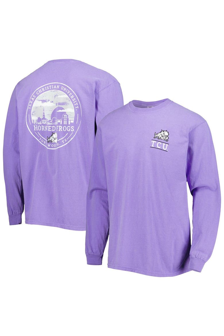 Men's Purple TCU Horned Frogs Circle Campus Scene Long Sleeve T-Shirt, Main, color, Purple