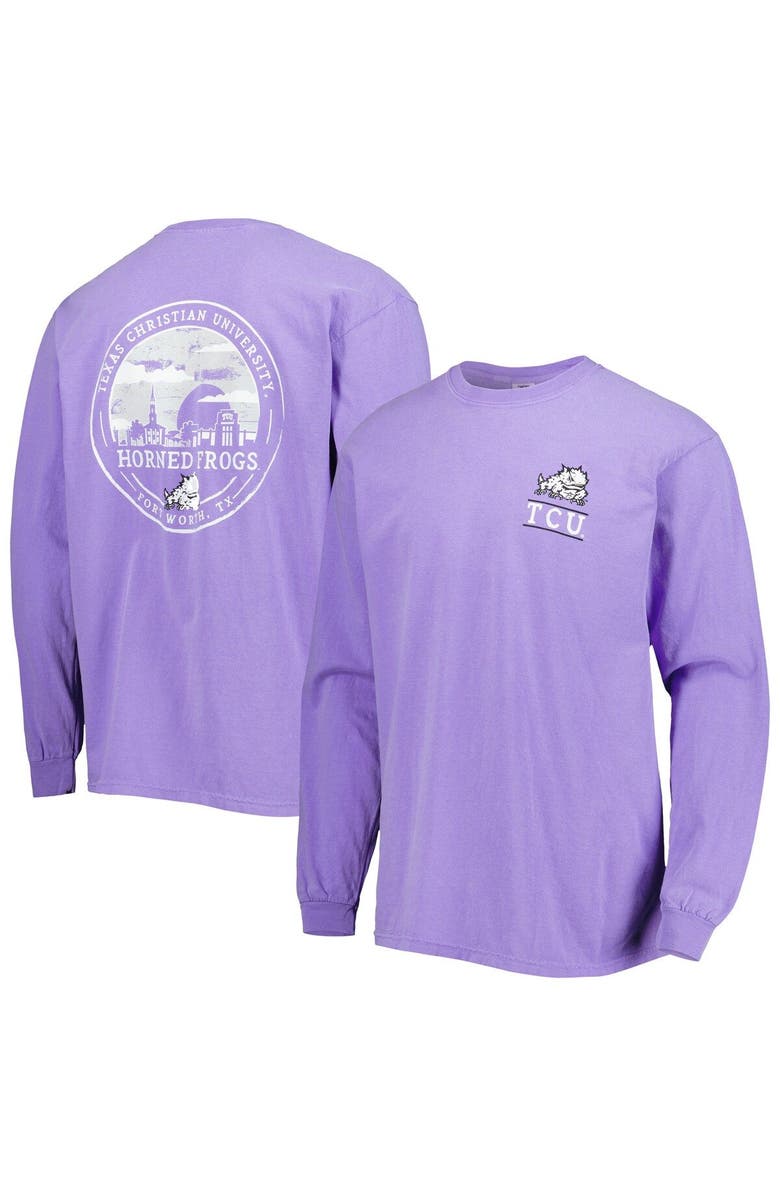 IMAGE ONE Men's Purple TCU Horned Frogs Circle Campus Scene Long Sleeve T-Shirt, Main, color, 