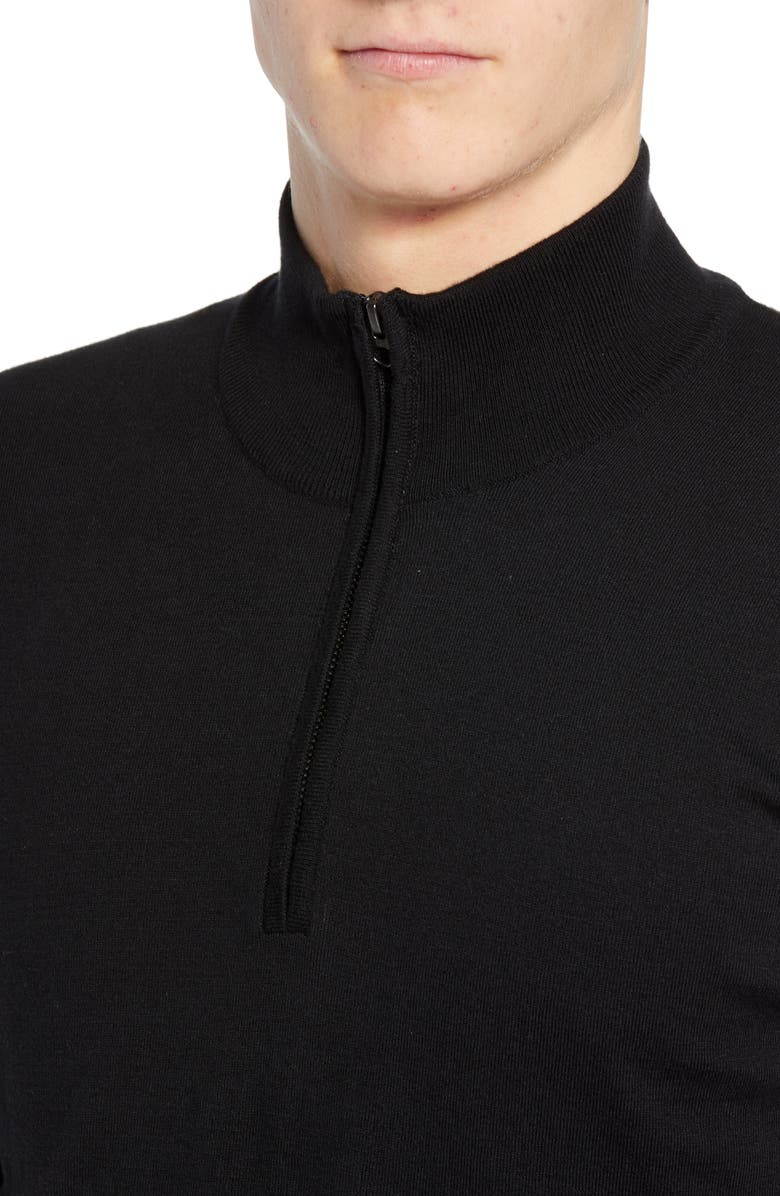 French Connection Stretch Cotton Quarter Zip Sweater, Alternate, color, 