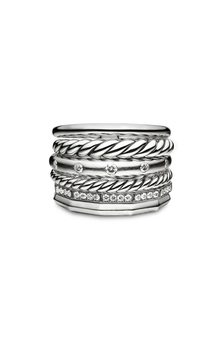 David Yurman Stax Wide Diamond Ring, Main, color,