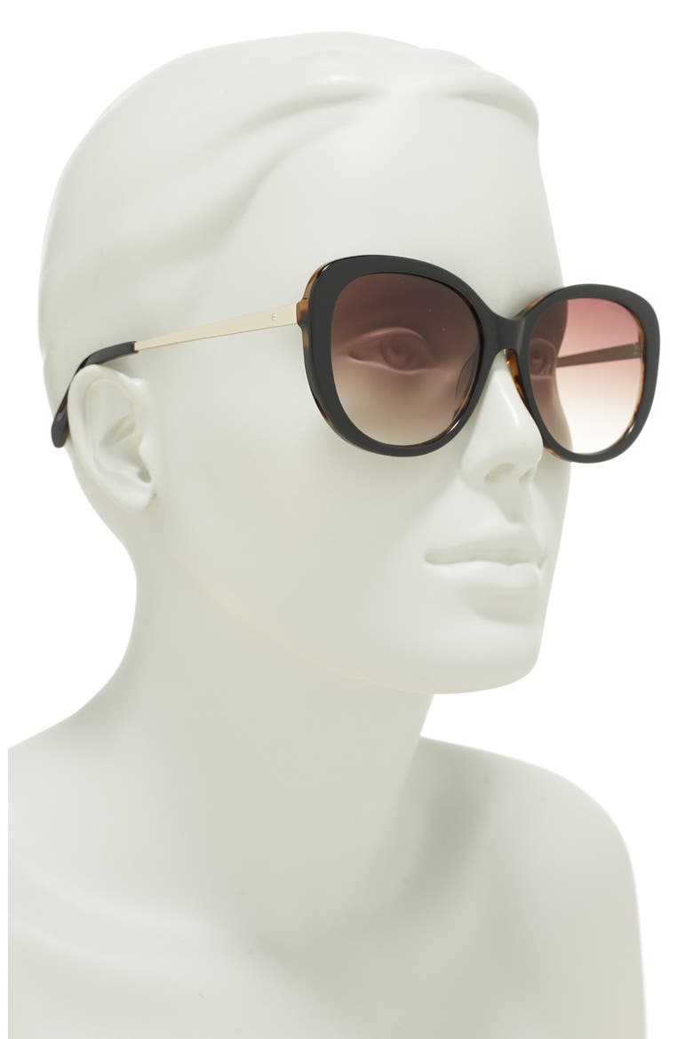 56mm Cat Eye Sunglasses, Alternate, color, BLACK/ OTHER / GRADIENT BROWN