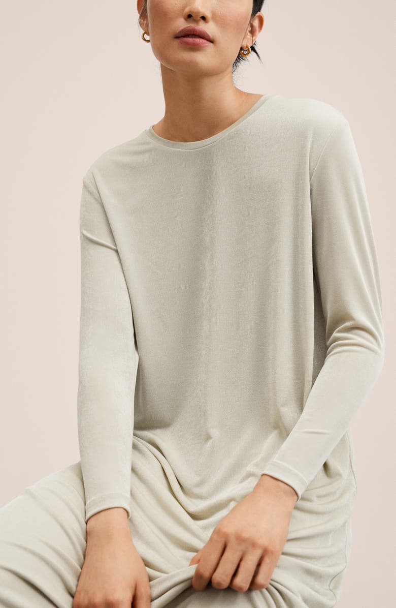 MANGO Shiny Knit Long Sleeve Maxi Dress, Alternate, color, 