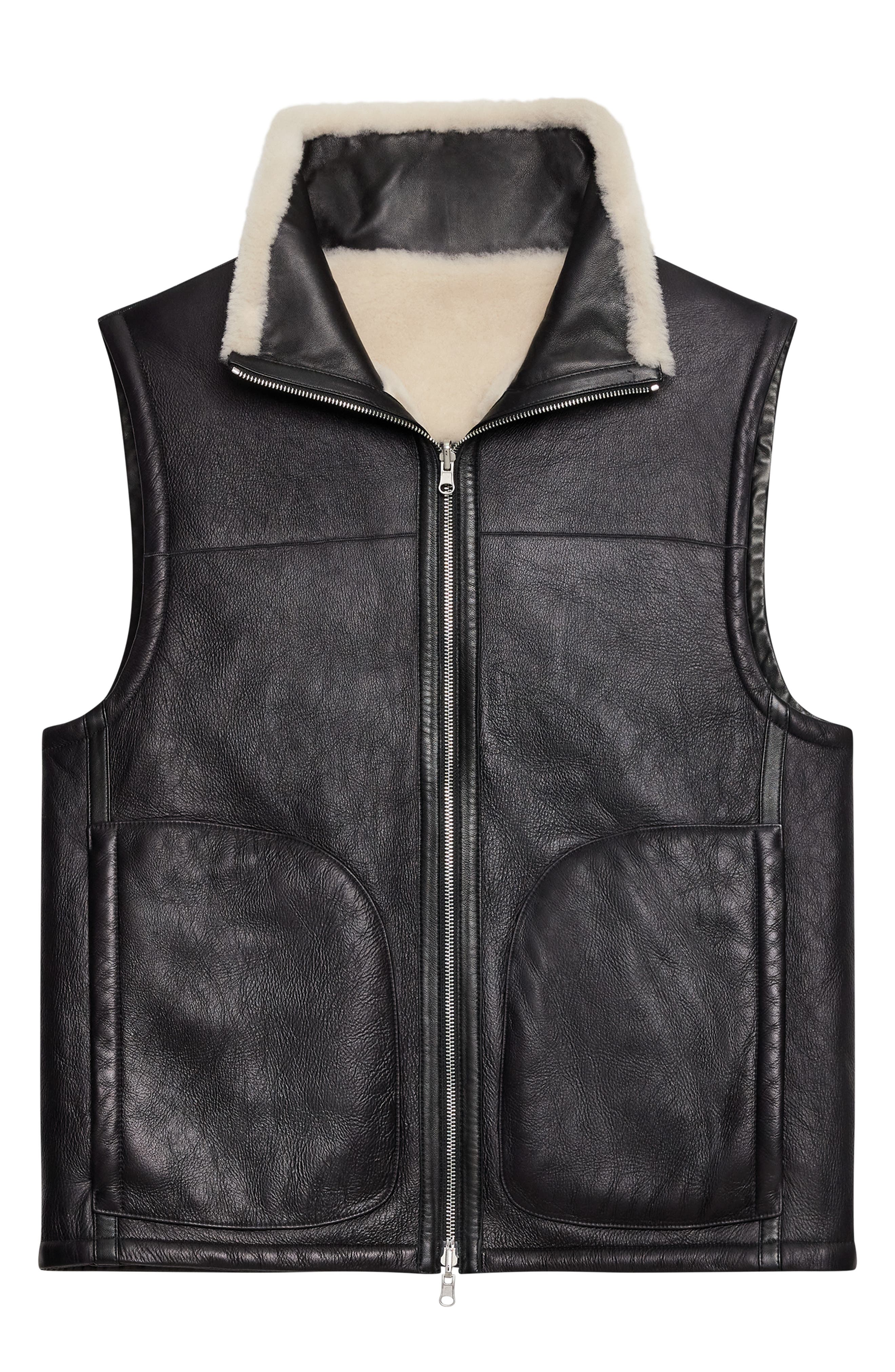 Helmut Lang Reversible Genuine Shearling Vest (Men) | Nordstrom