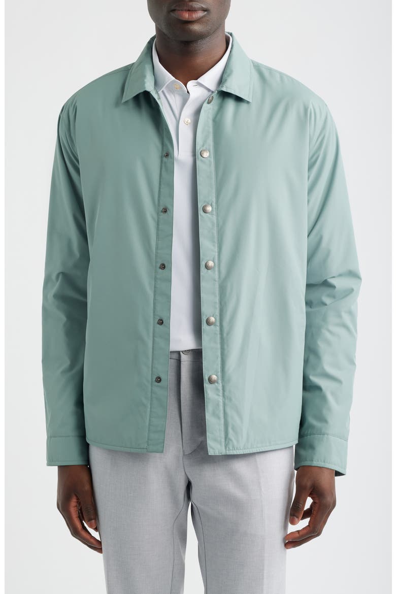 Brighton Water Resistant Snap Front Shirt Jacket, Main, color, WILLOW