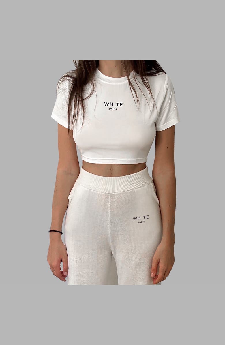 Blvck Whte Minimal Crop Tee, Alternate, color, White