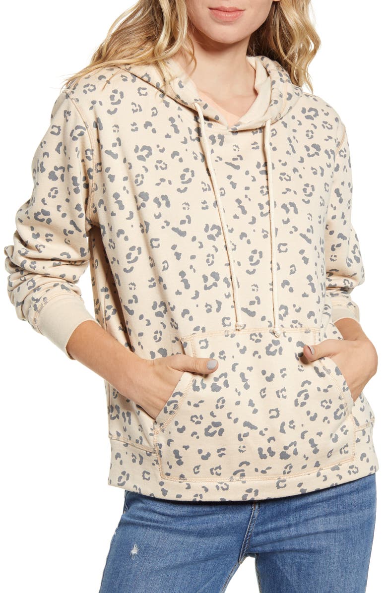 Socialite Leopard Print Hoodie, Main, color, 