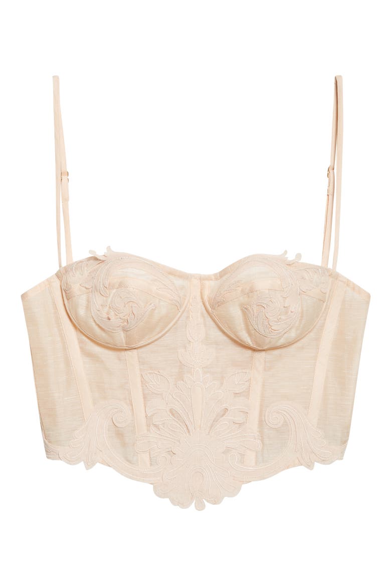 Rebellion Filigree Linen & Silk Camisole, Alternate, color, PEACH