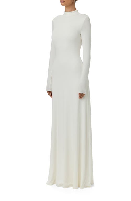 Naked Wardrobe Funnel Neck Long Sleeve Dress In White