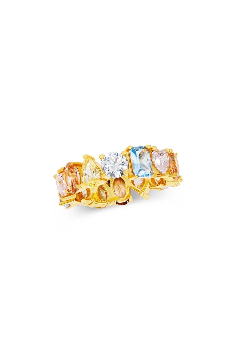 Multicolor Cubic Zirconia Band Ring, Main, color, YELLOW