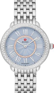 MICHELE Serein Mid Diamond Watch Head & Bracelet, 36mm x 34mm