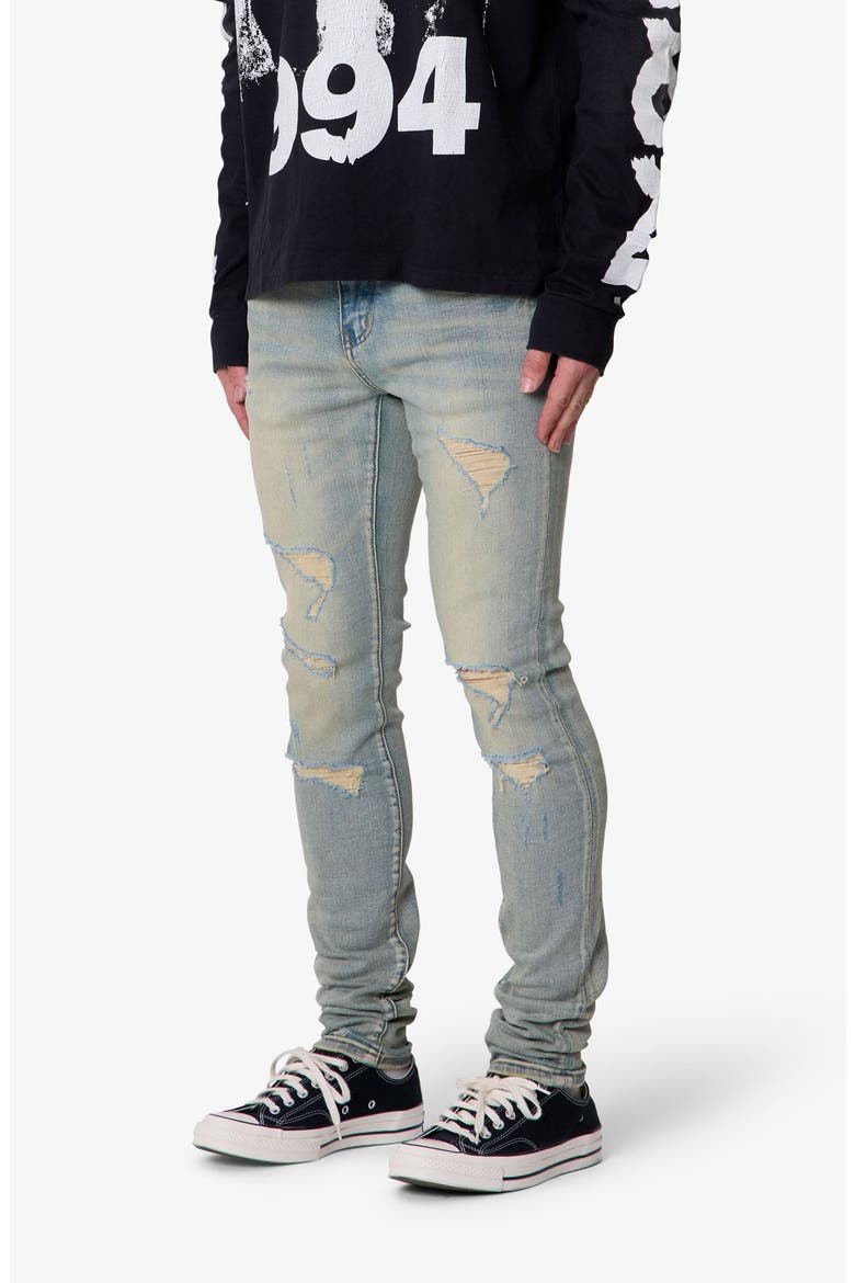 Distressed Skinny Jeans, Alternate, color, VINTAGE BLUE