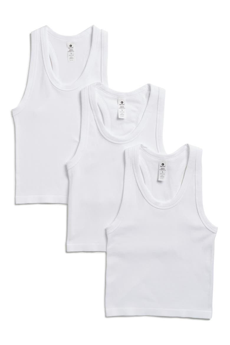 3-Pack Seamless Crop Tanks, Alternate, color, WHITE/ WHITE/ WHITE
