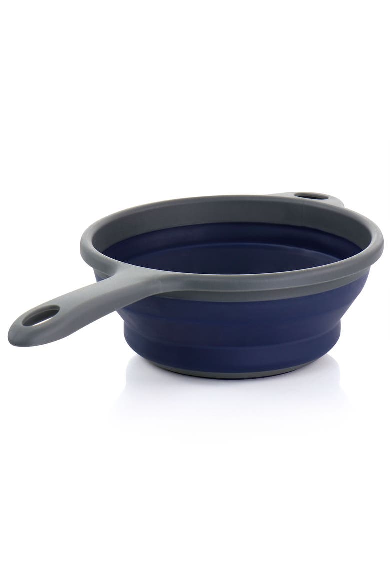 Bluemarine Collapsible Polypropylene Colander with Handle, Alternate, color, Blue