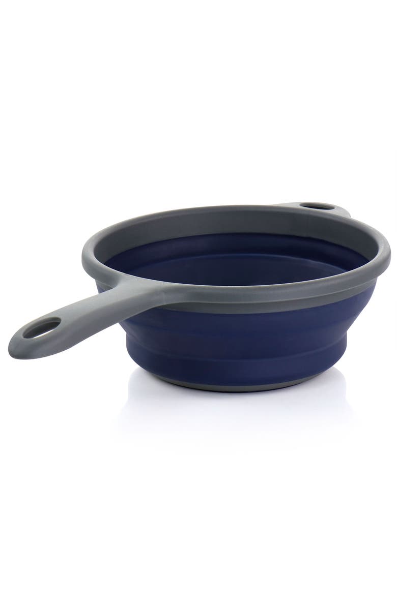 OSTER Bluemarine Collapsible Polypropylene Colander with Handle, Alternate, color, Blue