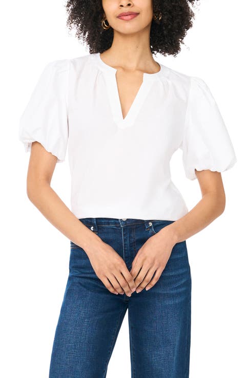 Organdy Puff Sleeve Top