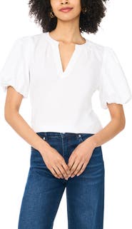 Vince Camuto Organdy Puff Sleeve Top