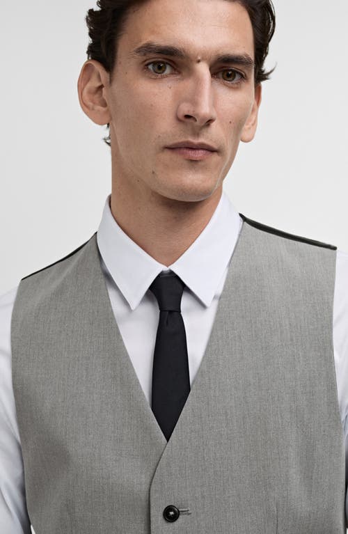 Mango Paris Superslim Fit Stretch Suit Vest In Grey
