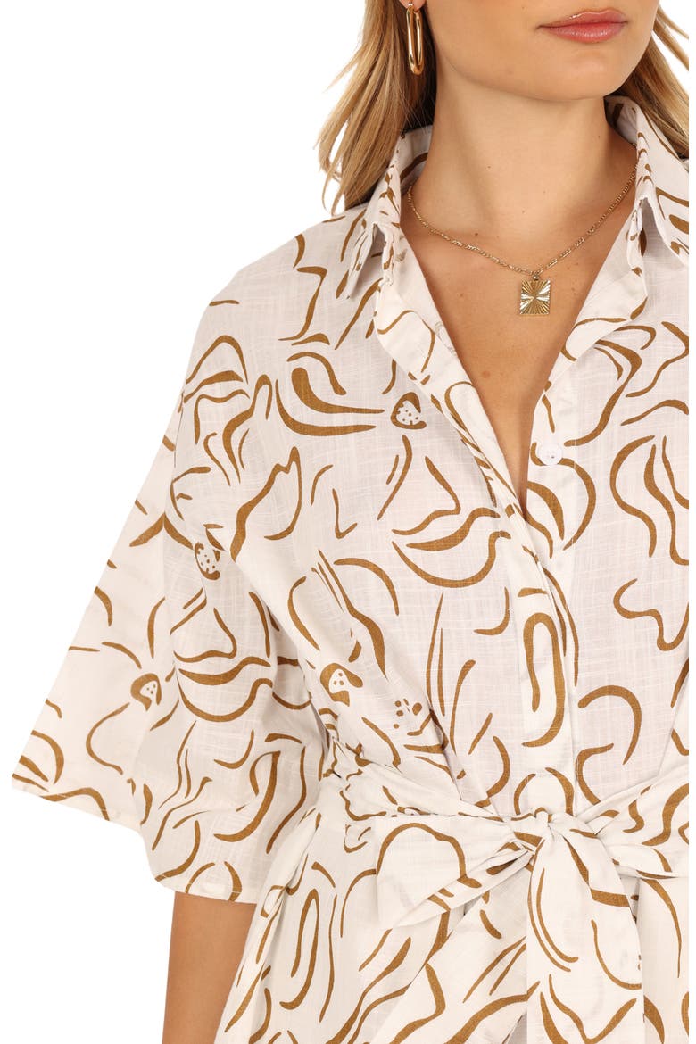 Kellie Cotton Romper, Alternate, color, WHITE/ BEIGE