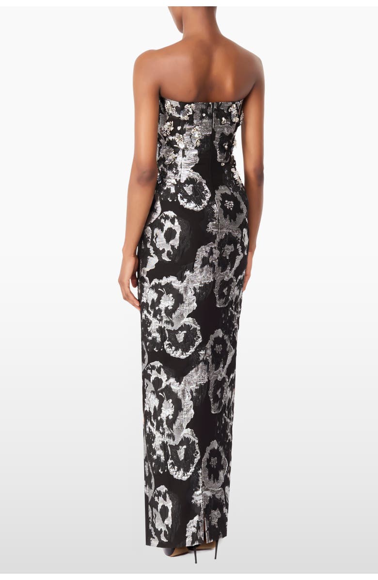 Jenny Packham Jasmine Floral-Jacquard Maxi Dress, Alternate, color, Liquorice