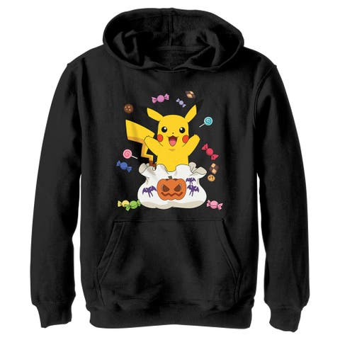 Boy's Pokemon Halloween Pikachu Candy Bag  Pull Over Hoodie