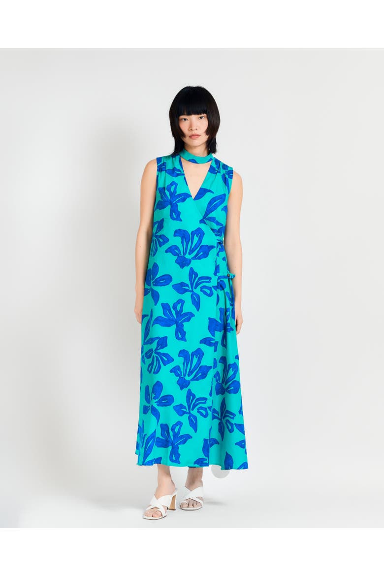 "Tropical Bliss" Maxi Vacation Dress, Main, color, Blue