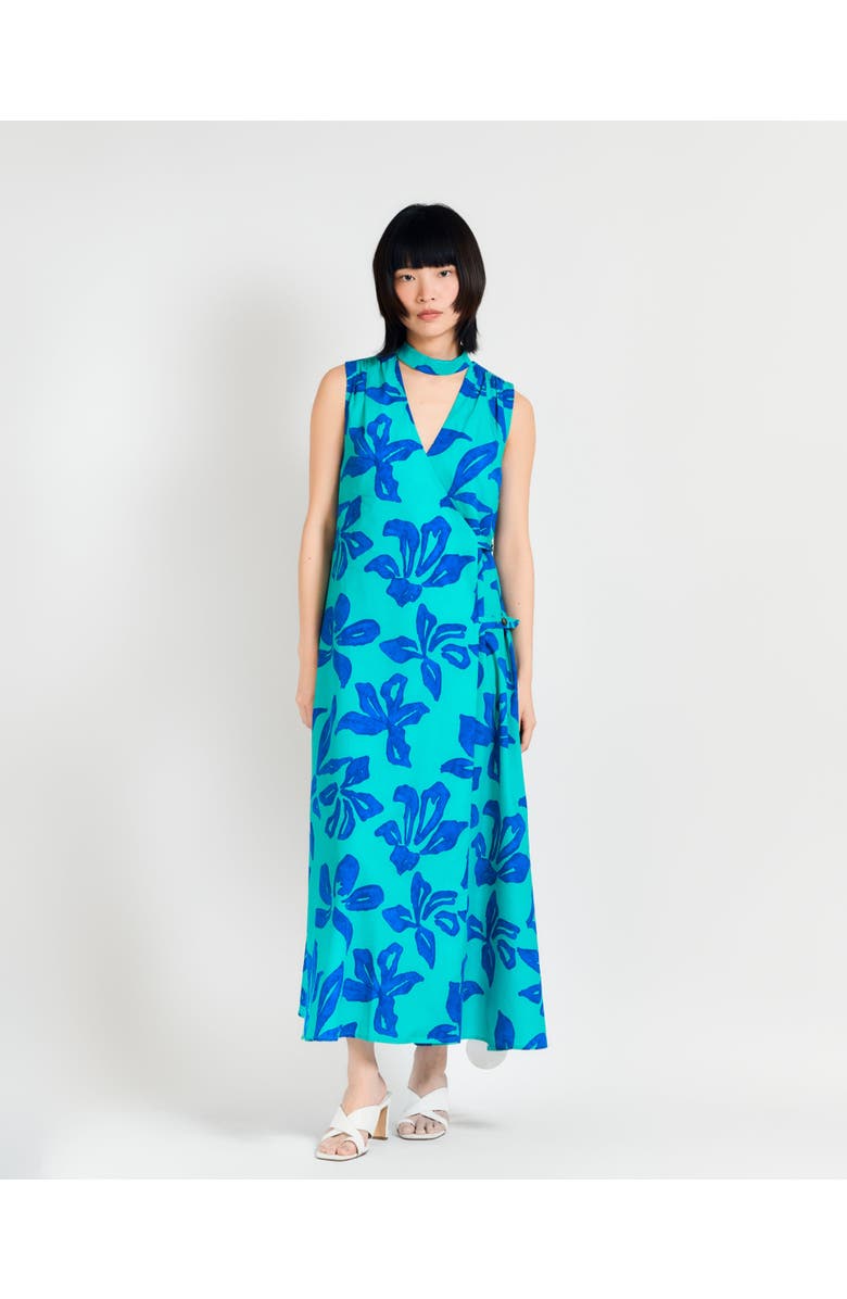 Lost Pattern NYC "Tropical Bliss" Maxi Vacation Dress, Main, color, Blue