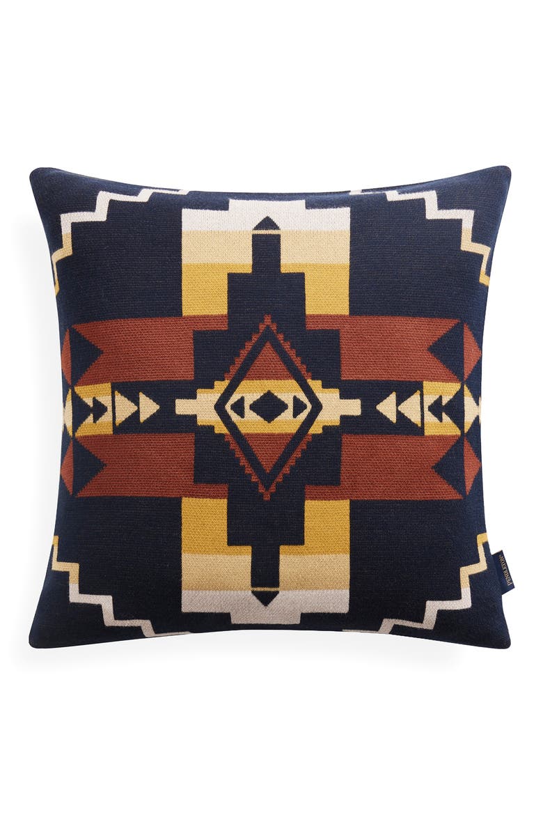 Cotton Knit Accent Pillow, Main, color, BLACK