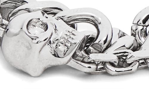 Alexander Mcqueen Skull, Crystal & Faux Pearl Bracelet In Metallic