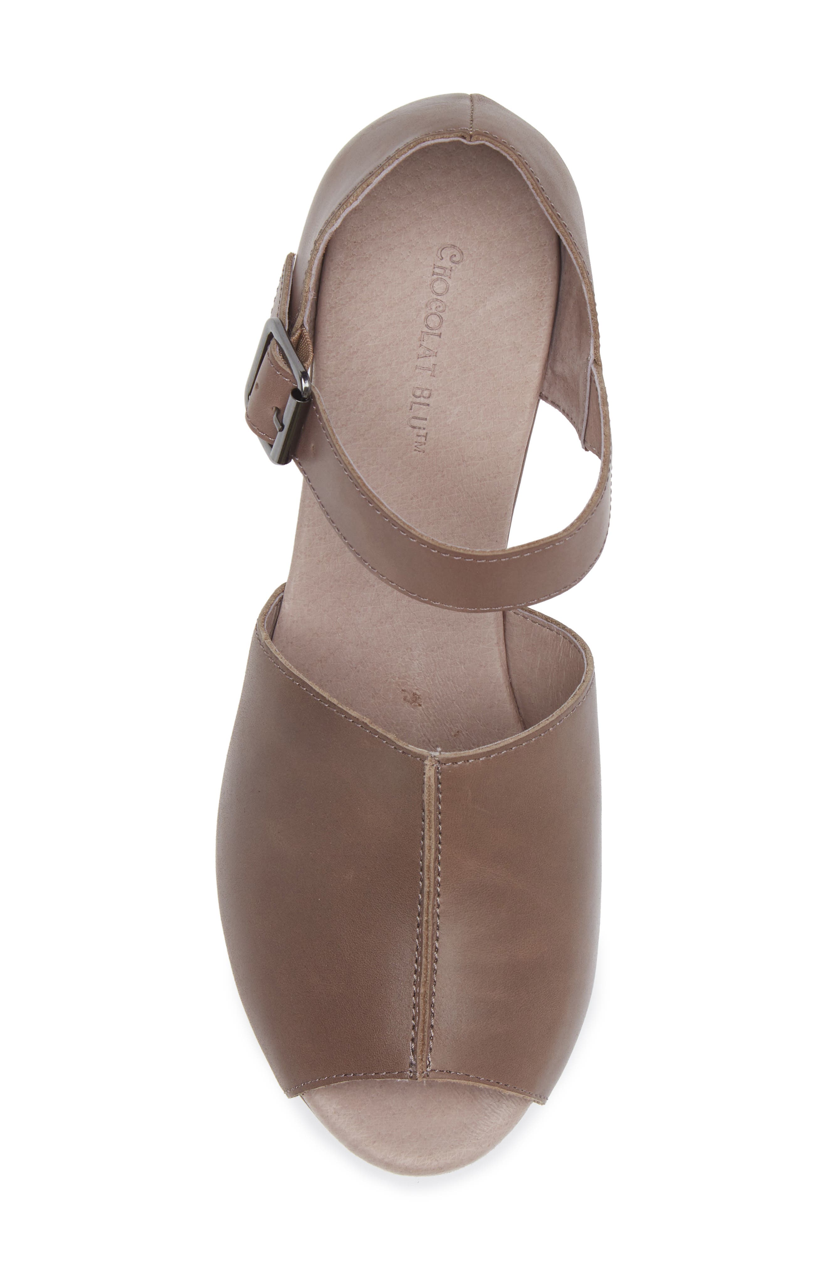 Chocolat Blu Wawa Platform Wedge Sandal, Alternate, color, Grey Leather