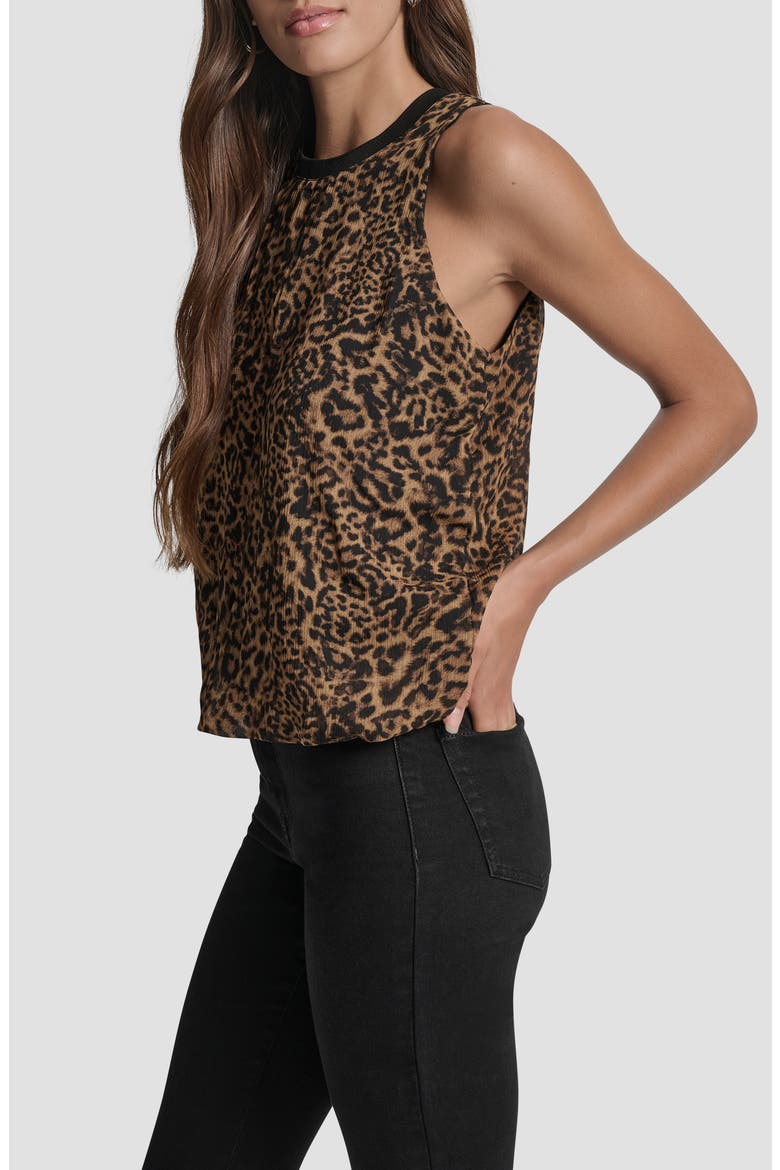 Print Sleeveless Chiffon Bubble Top, Alternate, color, COMPACT CHEETAH