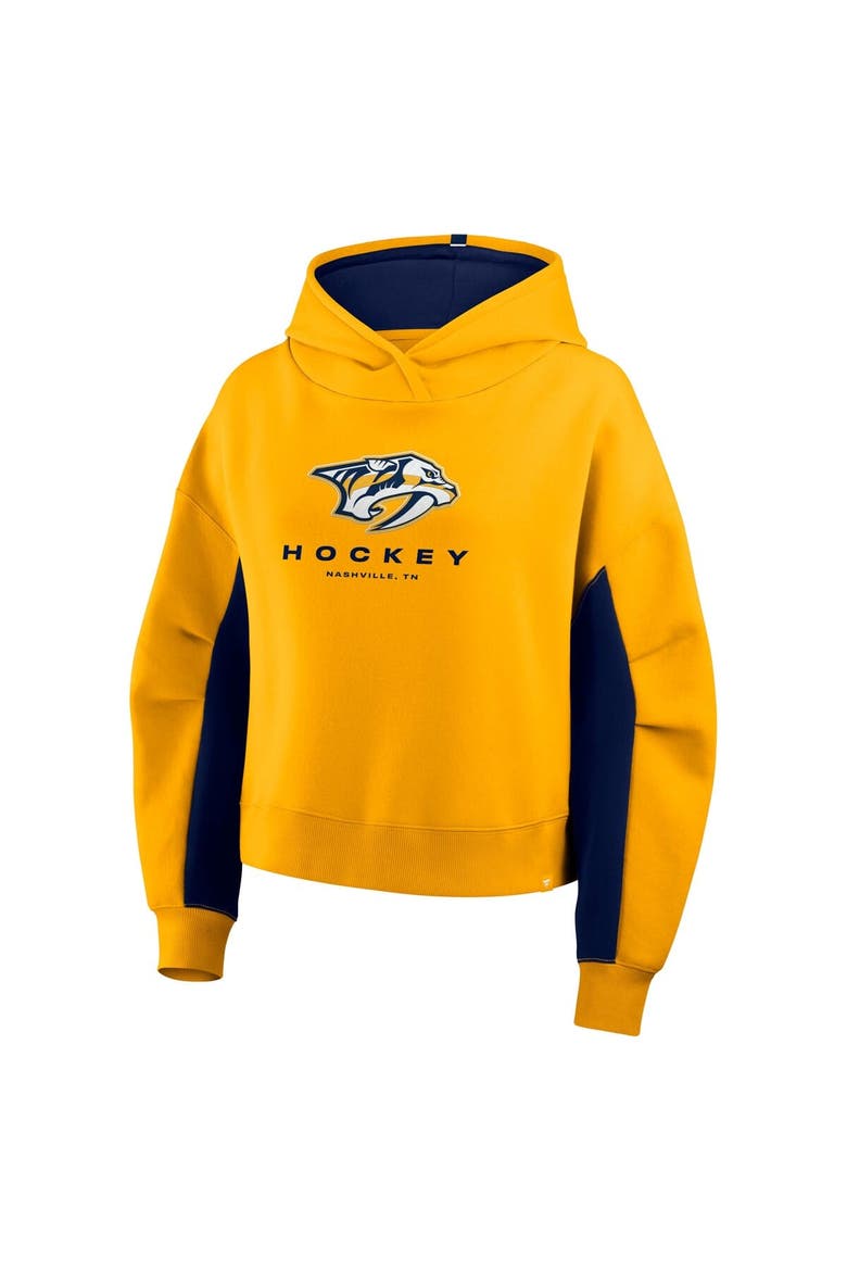 Women's Fanatics Gold Nashville Predators Back Check Boxy Hoodie, Alternate, color, Gold