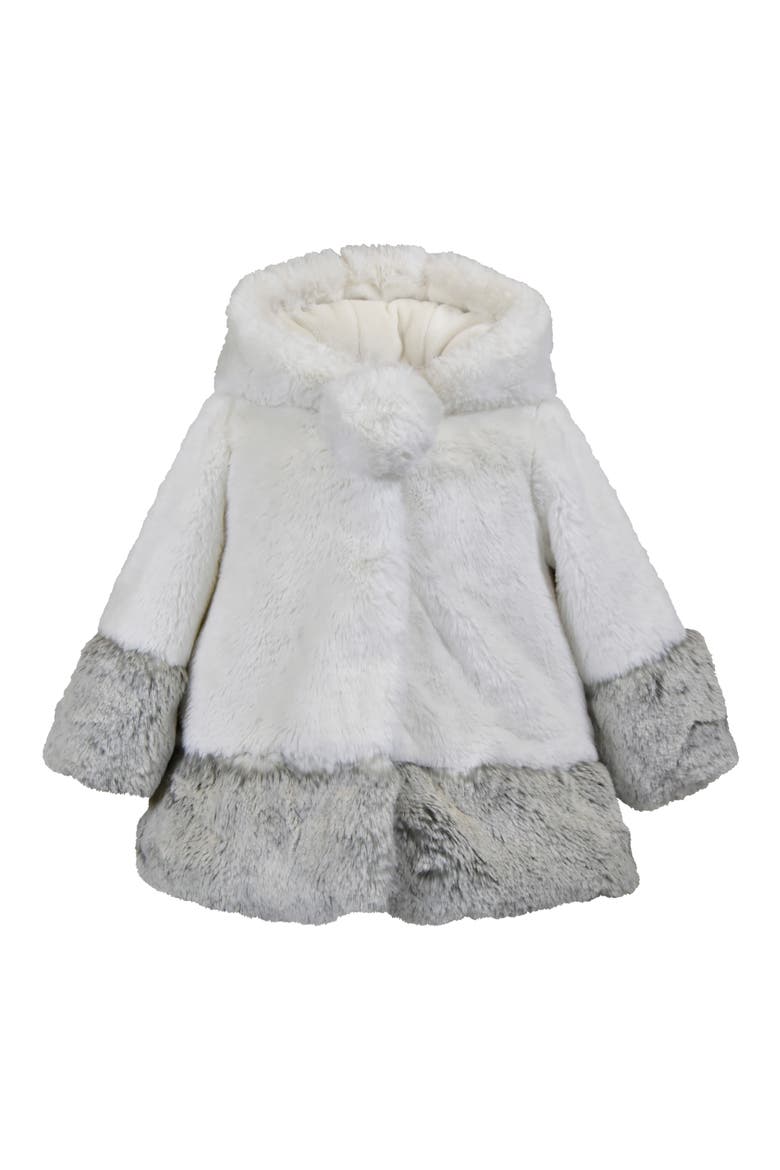 Kids' Hooded Faux Fur Coat, Main, color, SNOW RABBIT
